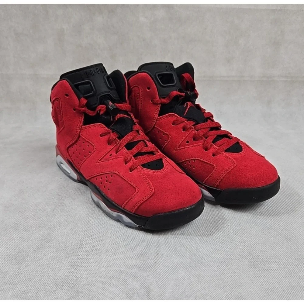 Nike Air Jordan 6‎ Retro Shoes Boys Size 7 Womens 8.5 Toro Bravo Red Sneakers